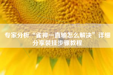 专家分析“雀神一直输怎么解决”详细分享装挂步骤教程