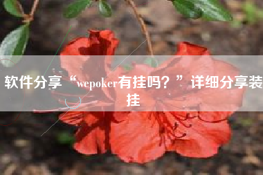 软件分享“wepoker有挂吗？	”详细分享装挂