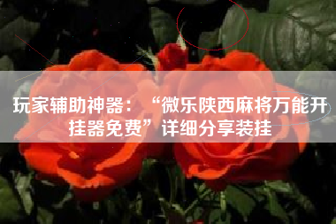 玩家辅助神器：“微乐陕西麻将万能开挂器免费”详细分享装挂