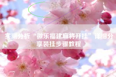 实测分析“微乐福建麻将开挂”详细分享装挂步骤教程