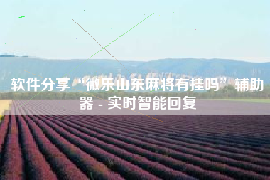 软件分享“微乐山东麻将有挂吗”辅助器 - 实时智能回复