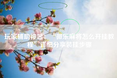 玩家辅助神器：“微乐麻将怎么开挂教程”详细分享装挂步骤