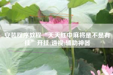 安装程序教程“天天红中麻将是不是有挂”开挂(透视)辅助神器