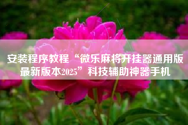 安装程序教程“微乐麻将开挂器通用版最新版本2025	”科技辅助神器手机