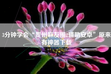 3分钟学会“贵州麻友圈2辅助安卓”原来有神器下载