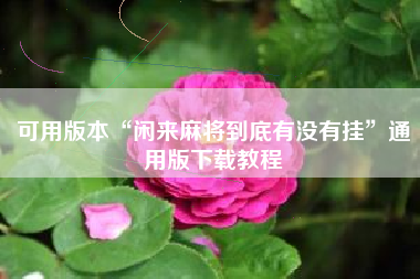 可用版本“闲来麻将到底有没有挂”通用版下载教程