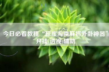 今日必看教程“琼崖海南麻将外卦神器	”开挂(透视)辅助