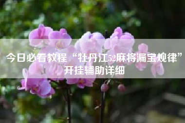 今日必看教程“牡丹江52麻将漏宝规律”开挂辅助详细