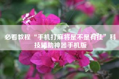 必看教程“手机打麻将是不是有挂	”科技辅助神器手机版