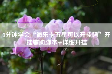 3分钟学会“微乐卡五星可以开挂吗	”开挂辅助脚本+详细开挂