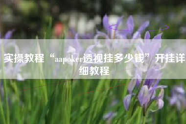 实操教程“aapoker透视挂多少钱”开挂详细教程