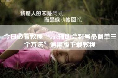 今日必看教程“wpk辅助会封号最简单三个方法”通用版下载教程