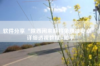 软件分享“陕西闲来麻将免费挂安卓	”(详细透视教程)-知乎