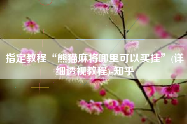 指定教程“熊猫麻将哪里可以买挂”(详细透视教程)-知乎