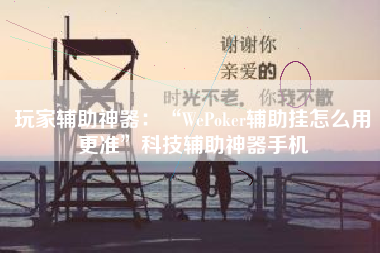 玩家辅助神器：“WePoker辅助挂怎么用更准”科技辅助神器手机