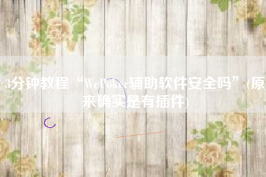 3分钟教程“WePoker辅助软件安全吗”(原来确实是有插件)