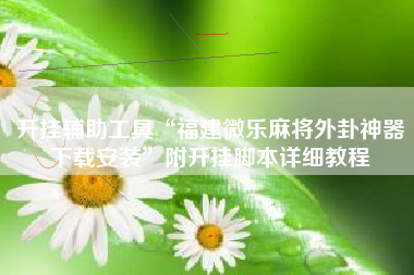 开挂辅助工具“福建微乐麻将外卦神器下载安装”附开挂脚本详细教程