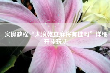 实操教程“太浪乾安麻将有挂吗	”详细开挂玩法