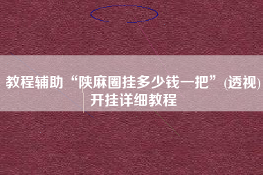教程辅助“陕麻圈挂多少钱一把	”(透视)开挂详细教程