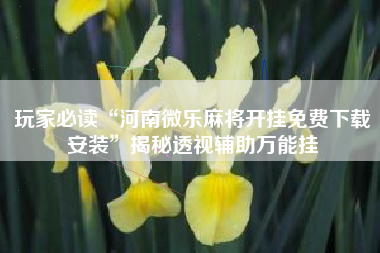 玩家必读“河南微乐麻将开挂免费下载安装	”揭秘透视辅助万能挂