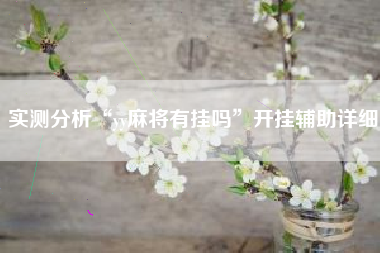 实测分析“yy麻将有挂吗”开挂辅助详细